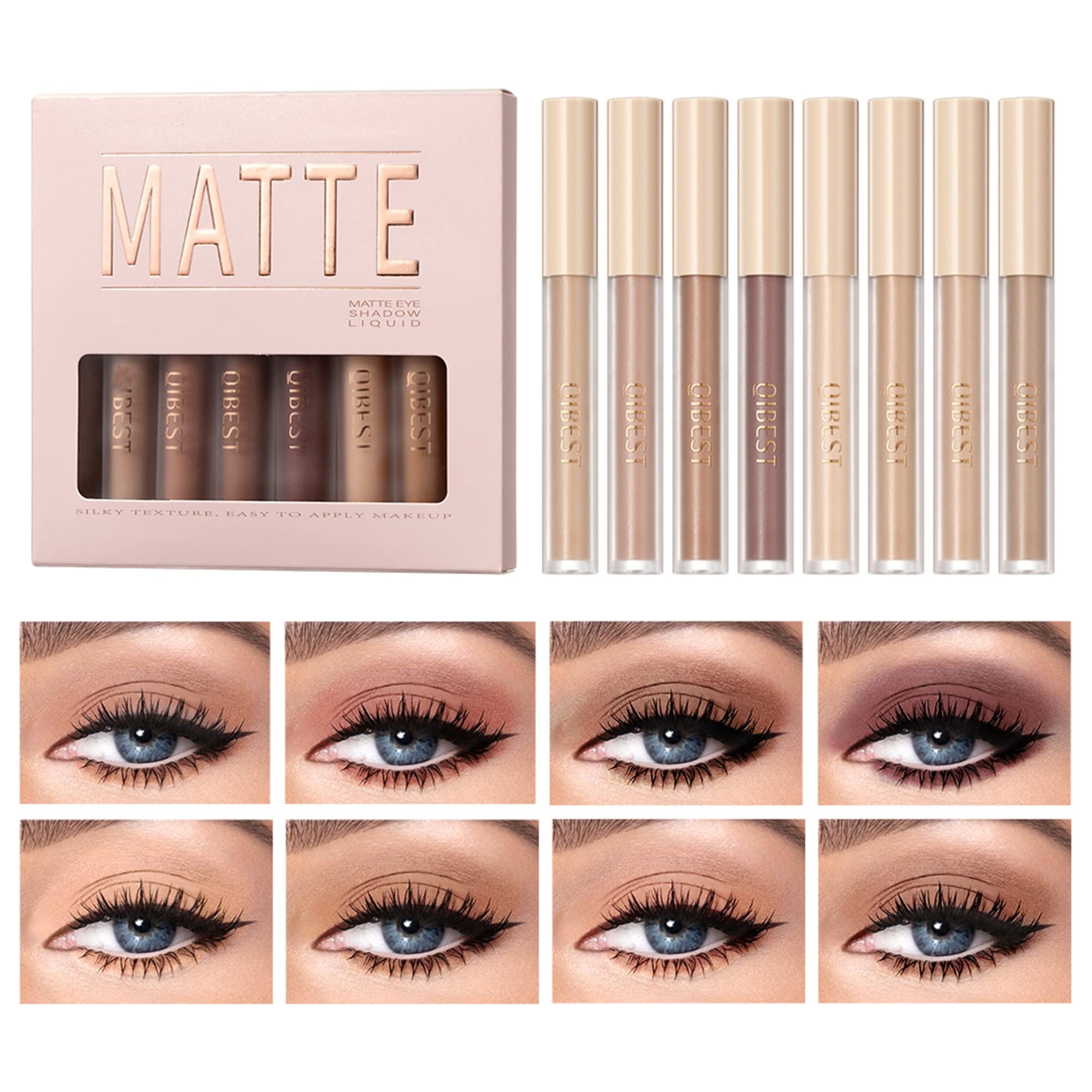MAEPEOR Matte Liquid Eyeshadow | 8 Neutral Nude Shades – Matte, Waterproof, Long-Lasting