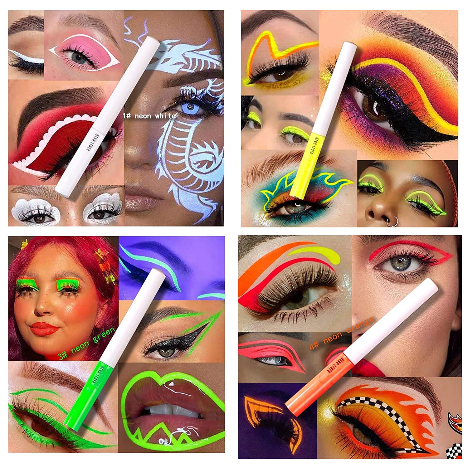 MAEPEOR Matte Liquid Eyeliner Set – 8 Neon Colors, Waterproof & Smudge-Proof