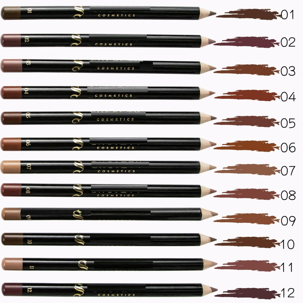 MAEPEOR Nude Lip Liner Set – 12 Highly Pigmented, Long-Lasting, Waterproof Matte Lip Liners (Color 01)