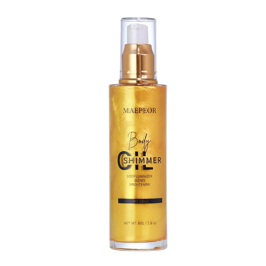 MAEPEOR Shimmer Body Luminizer 02 Gold – Moisturizing Glow Highlighter for Face & Body (80ml)