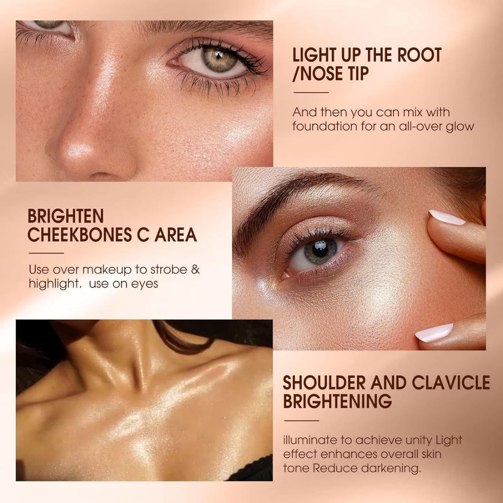 MAEPEOR Shimmer Body Luminizer – 5 Colors Moisturizing Glow Illuminator for Face & Body (80ML, Silver)