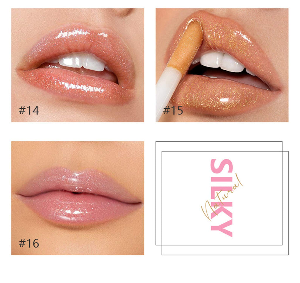 MAEPEOR 8-Piece Shimmer Lip Gloss Set | Non-Sticky, Hydrating Gloss with Long-Lasting Shine