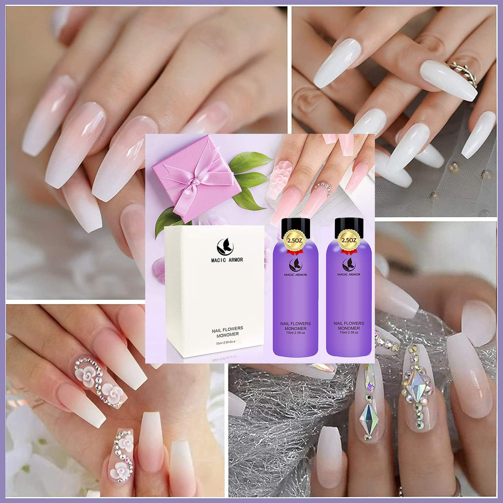 MAGIC ARMOR Acrylic Liquid Monomer – 150ml Professional Quick-Dry Monomer for Nail Extensions
