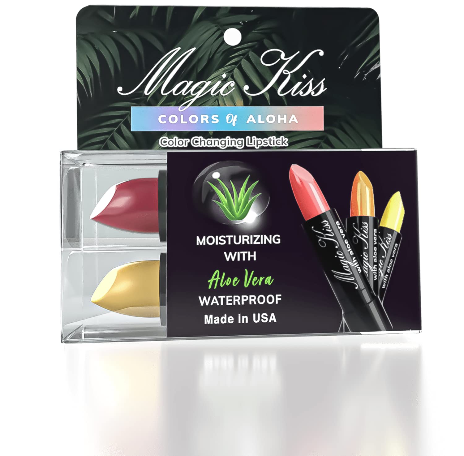 Magic Kiss Color Changing Matte Lipstick Set – 2 Pack (Gold & Purple) | Aloe Vera Hydration | Made in USA