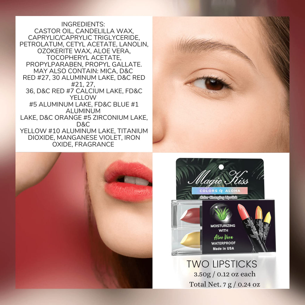 Magic Kiss Color Changing Matte Lipstick Set – 2 Pack (Gold & Purple) | Aloe Vera Hydration | Made in USA