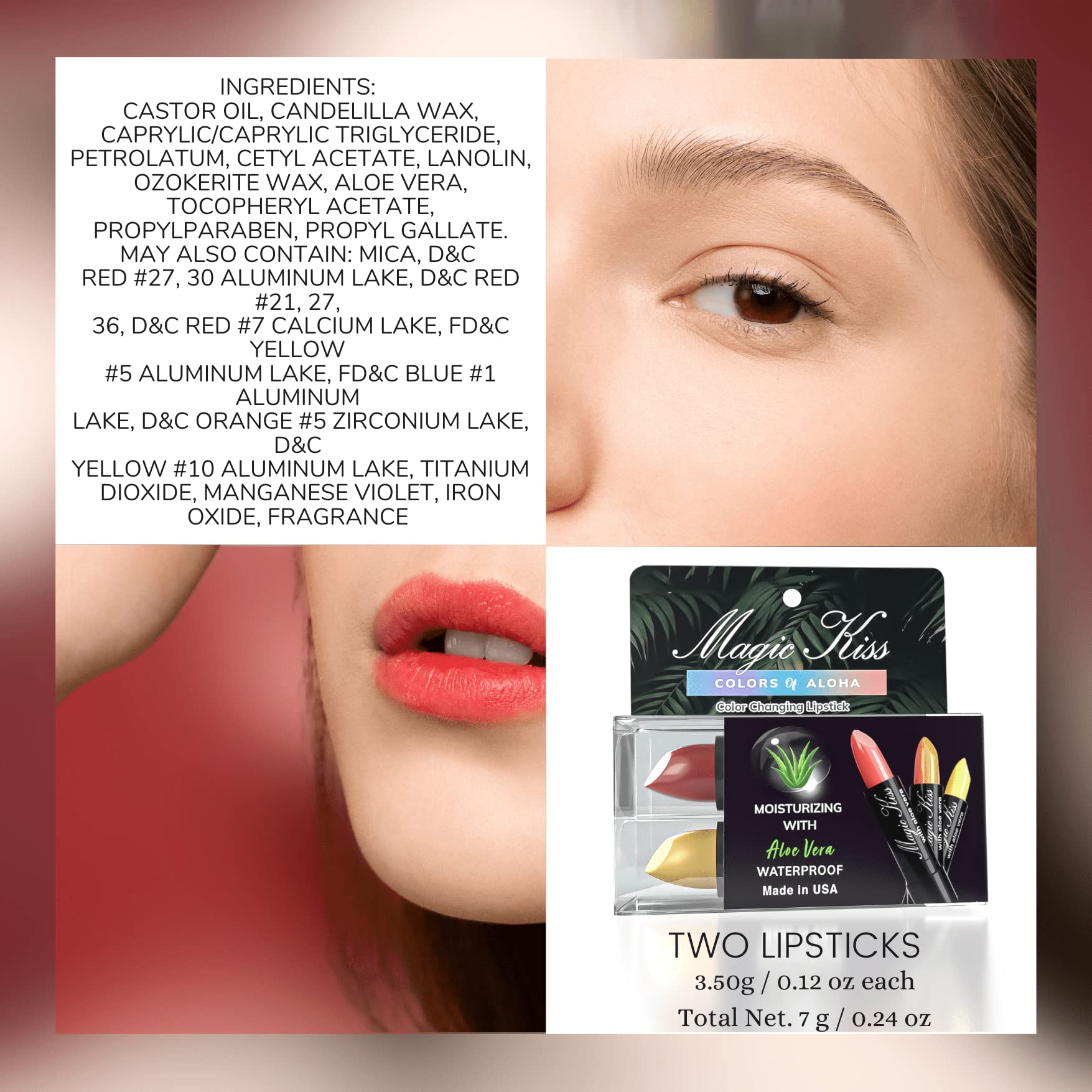 Magic Kiss Color Changing Matte Lipstick Set – 2 Pack (Gold & Purple) | Aloe Vera Hydration | Made in USA