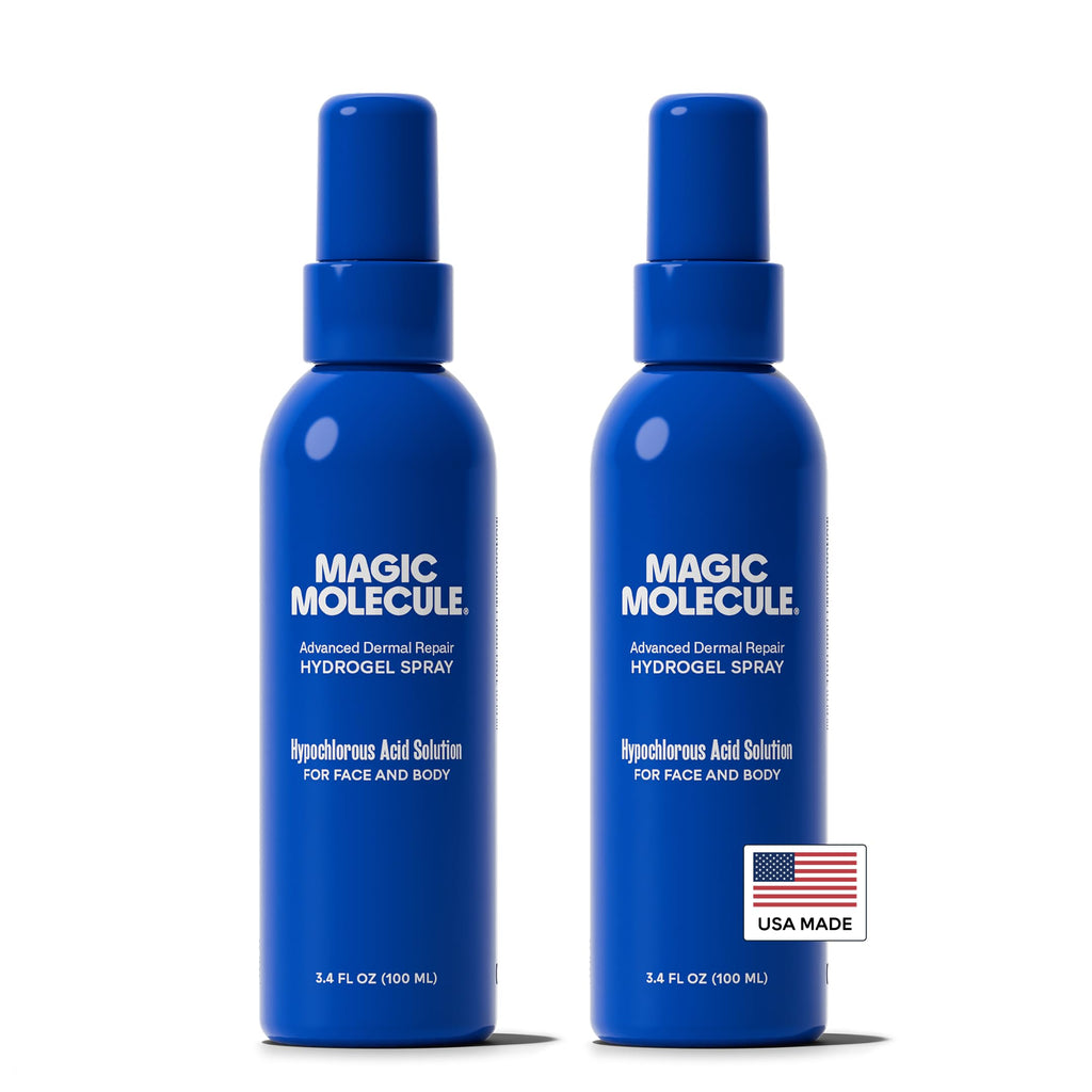 Magic Molecule Dermal Repair Hydrogel Spray with Hypochlorous Acid – All Skin Types (3.4 oz) Pack of 2