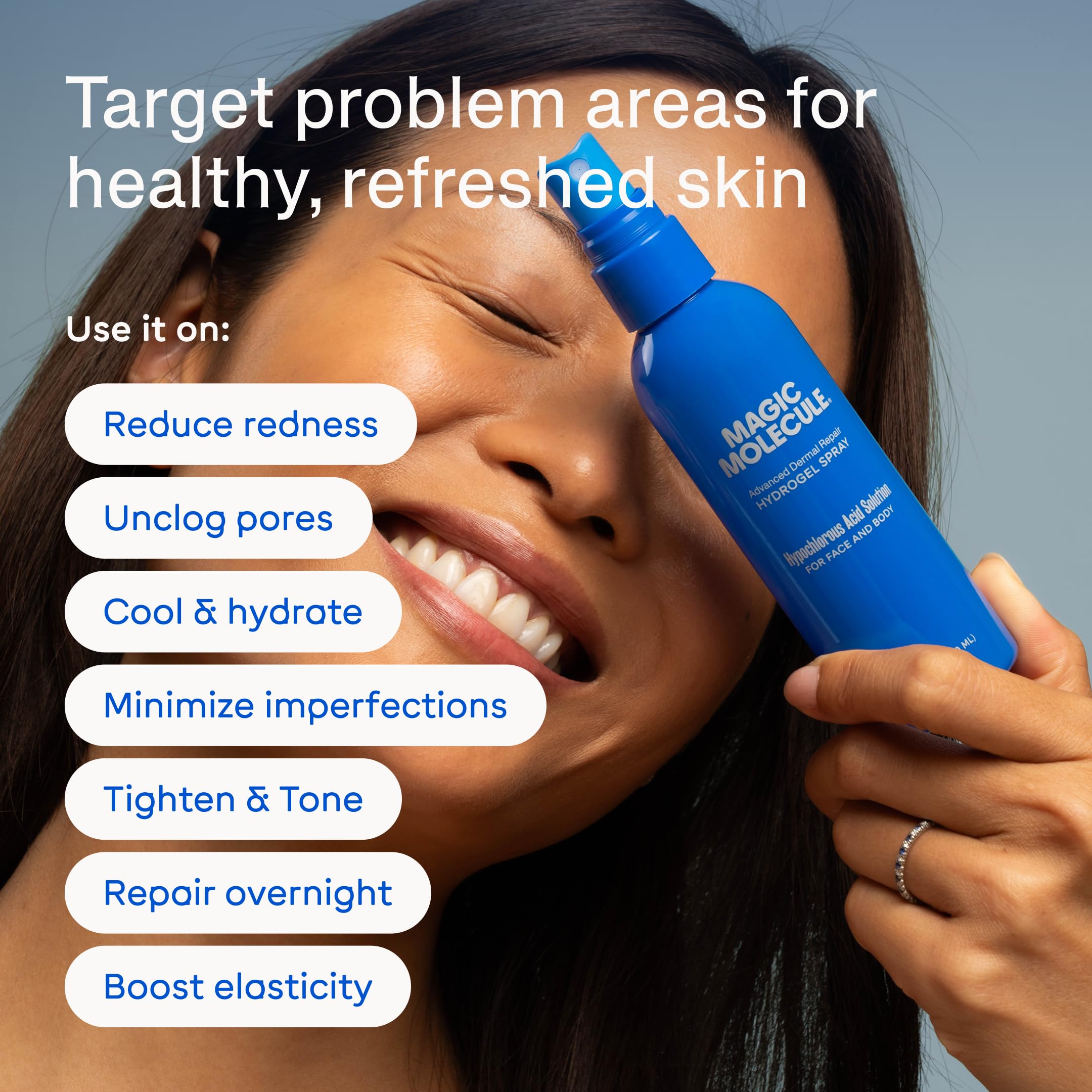 Magic Molecule Dermal Repair Hydrogel Spray with Hypochlorous Acid – All Skin Types (3.4 oz) Pack of 2