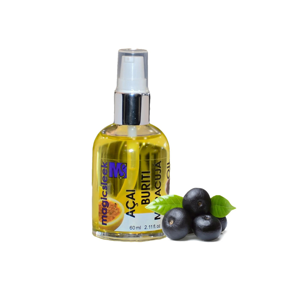 MagicSleek Acai Oil 60 ml – Hair Serum with Maracuja & Buriti Oil | Frizz Control & Shine