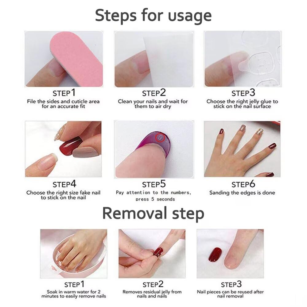 MAGLFELL Valentine's Day Press On Nails – Handmade Medium Almond, Red 3D Bow Design, Reusable (Size M)