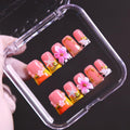 MAGLFELL Press On Nails – Handmade French Duckbill, 10 Pcs, Reusable Short 3D Acrylic Kit (Size S)