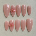 MAGLFELL Women Press On Nails – Medium Almond, 10Pcs Luxury Handmade 3D Art ABS Acrylic