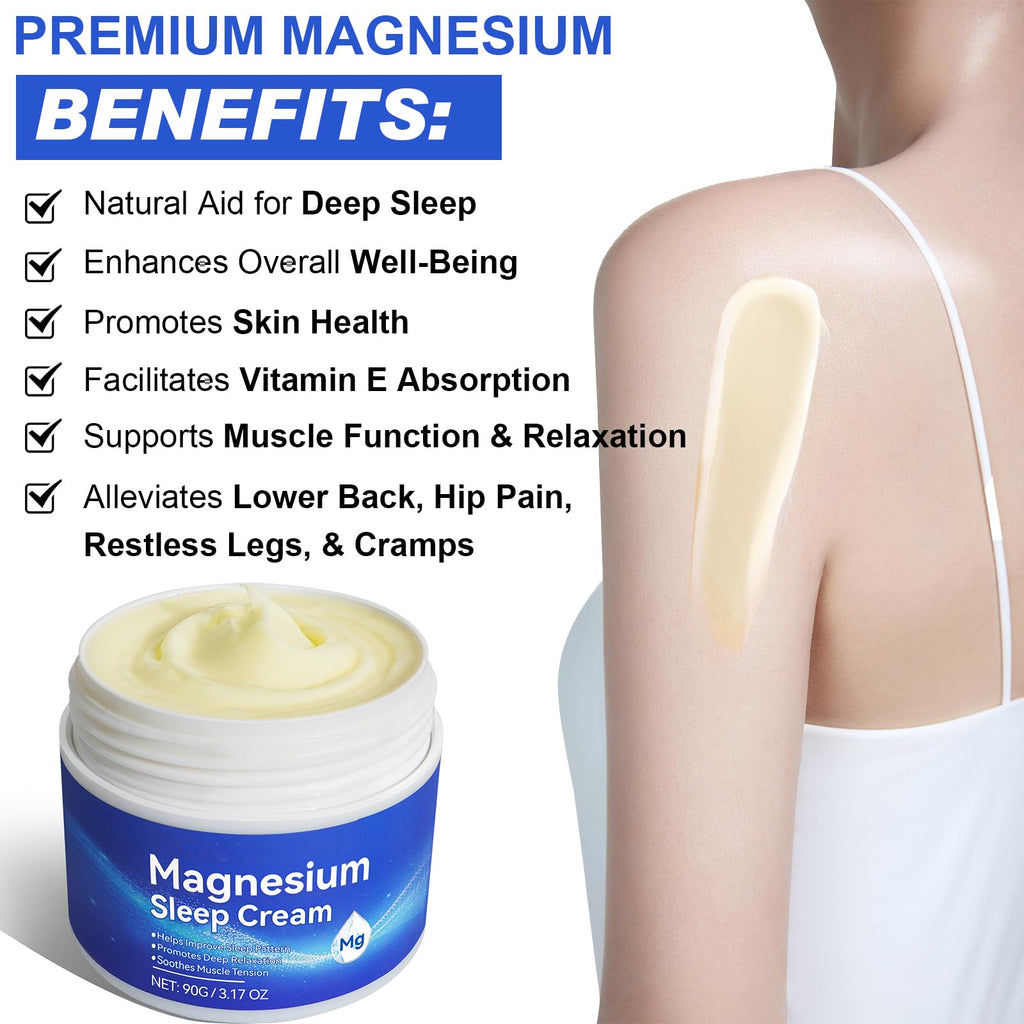 Magnesium Cream - Fast-Absorbing Lotion for Sleep, Feet, Legs & Joints