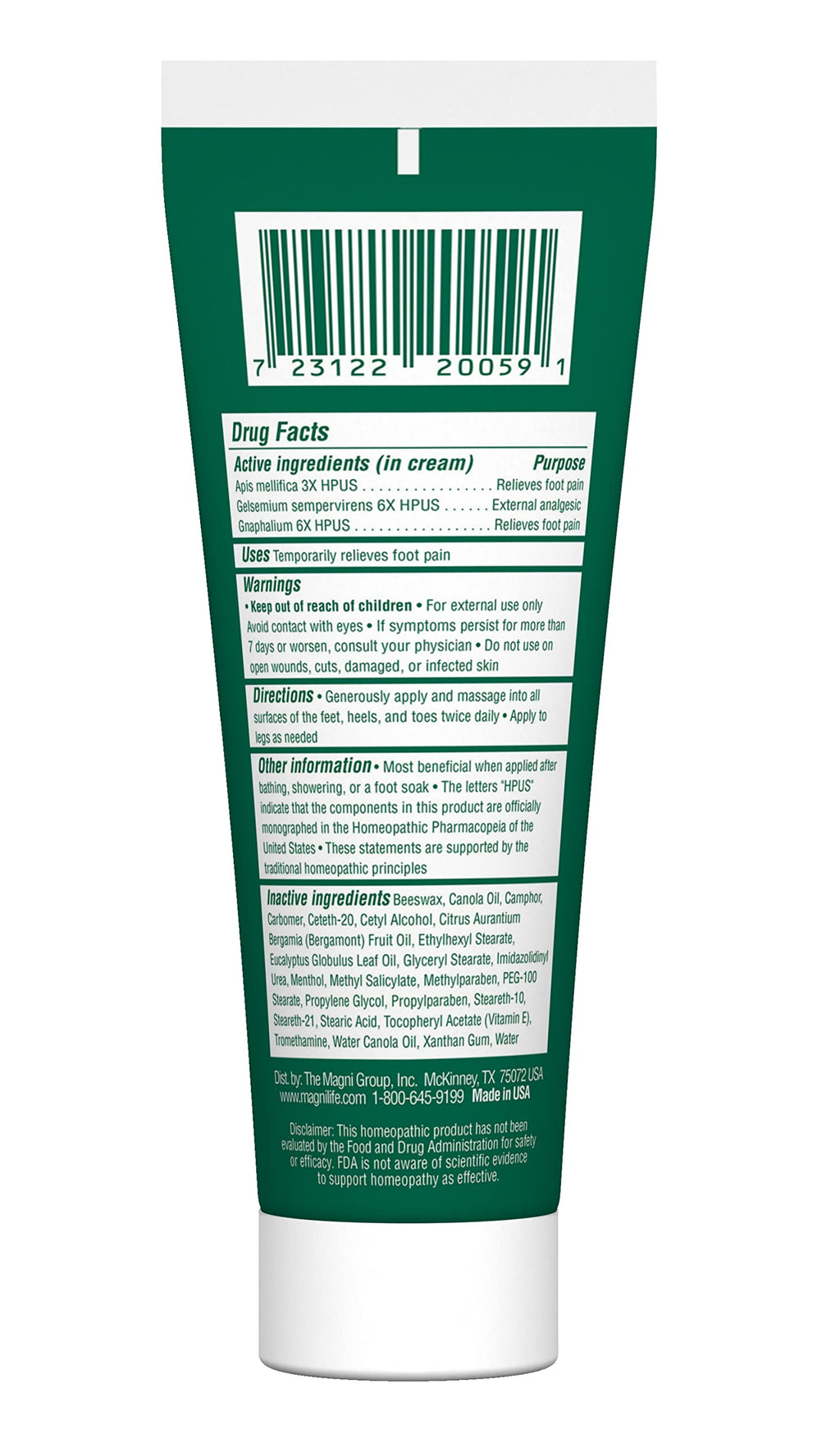 MagniLife DB Foot Cream - Calming Relief for Burning, Tingling & Dry Skin | 8 oz