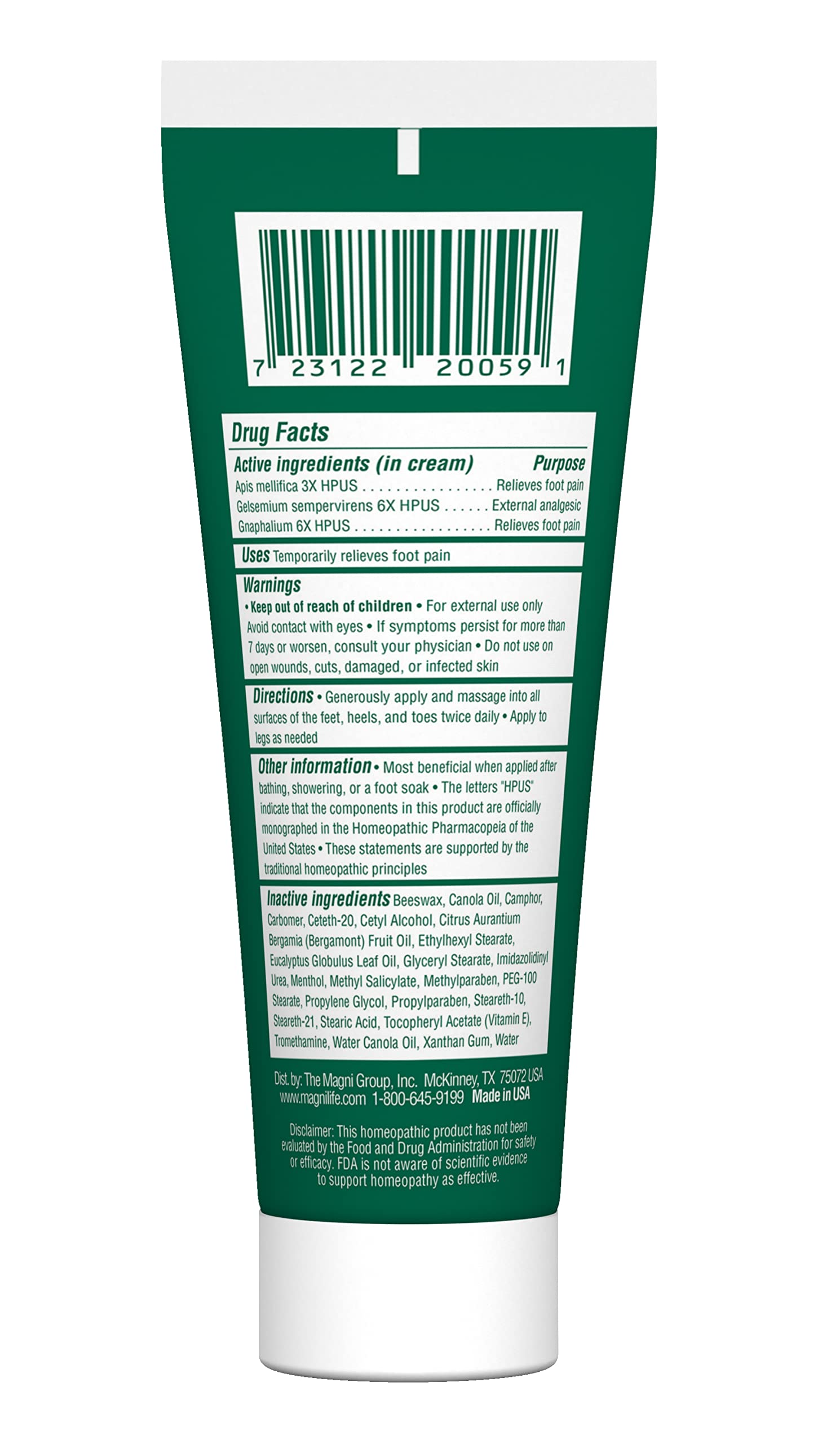 MagniLife DB Foot Cream - Calming Relief for Burning, Tingling & Dry Skin | 8 oz
