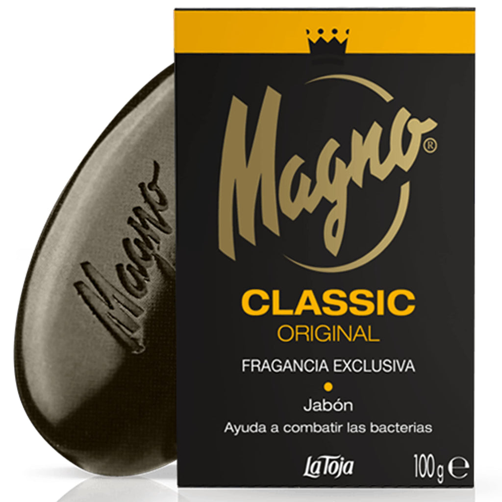Magno Soap La Toja Classic Black – 3.5 oz Bars, 8-Pack | Magno