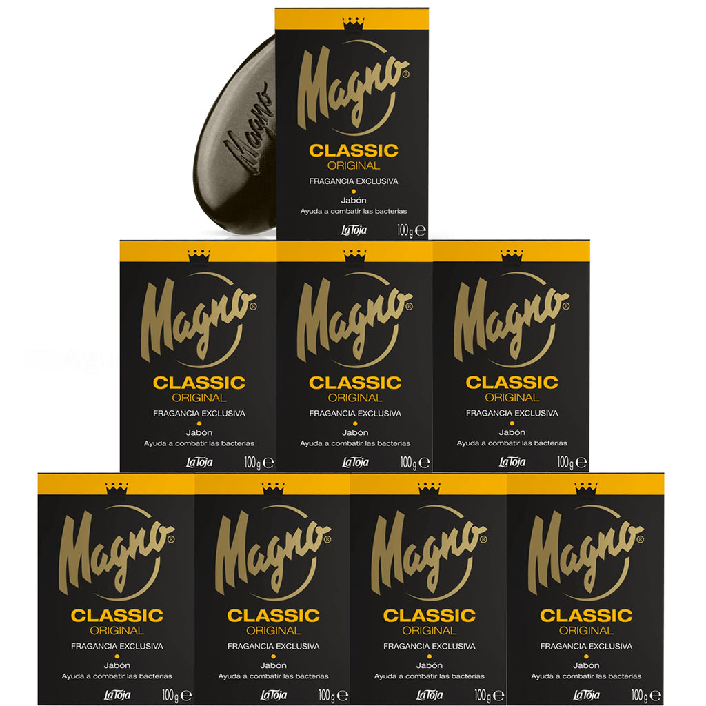 Magno Soap La Toja Classic Black – 3.5 oz Bars, 8-Pack | Magno