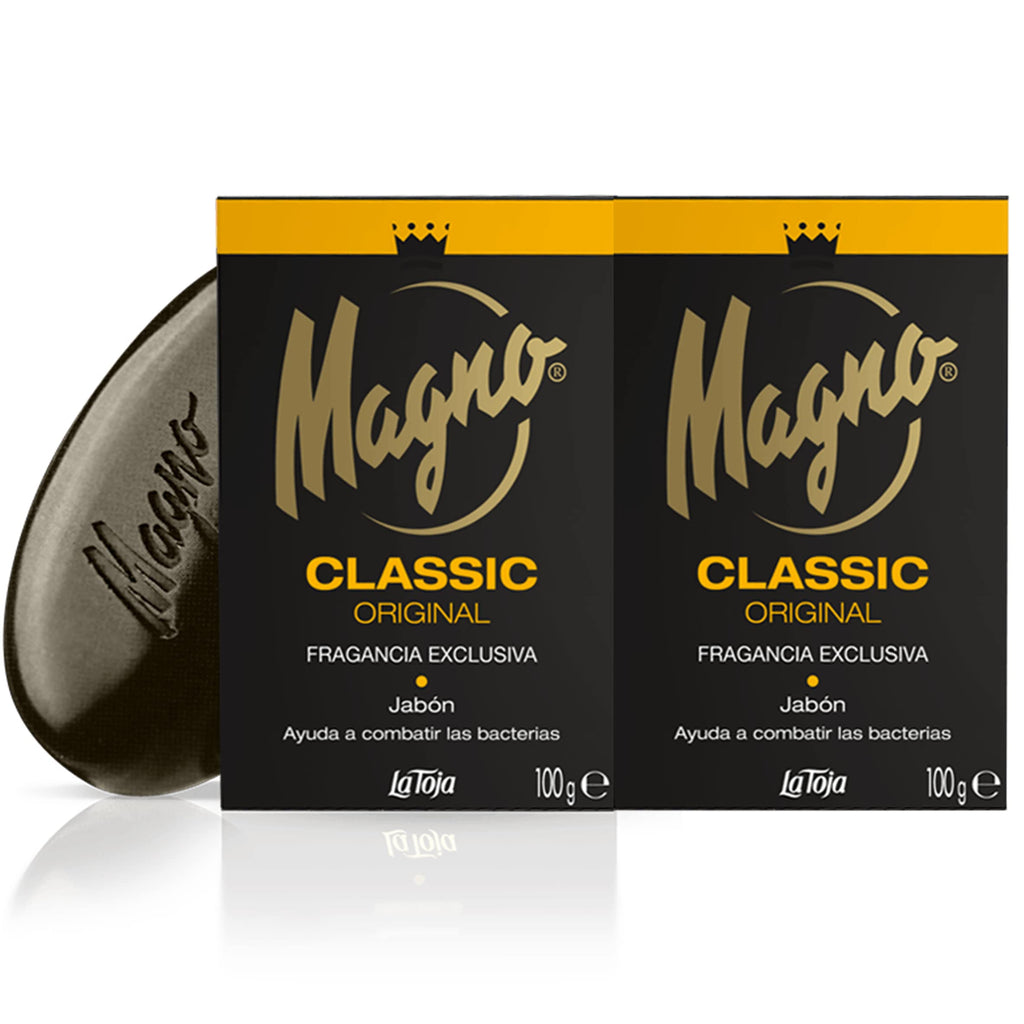 Magno Soap La Toja Classic Black – 3.5 oz Bars, 8-Pack | Magno
