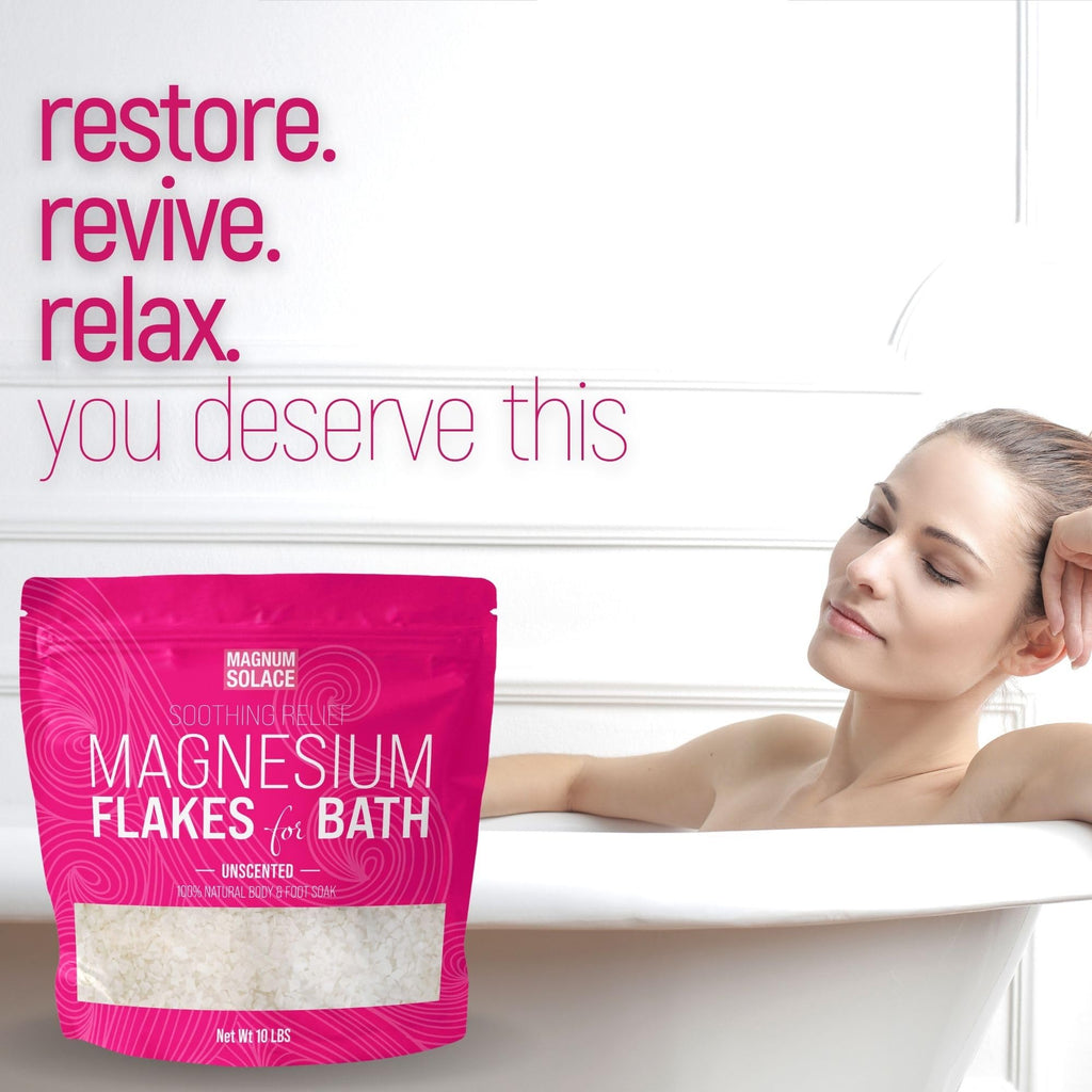 Magnesium Flakes for Bath | Pure Magnesium Chloride, 10 LBS - Magnum Solace