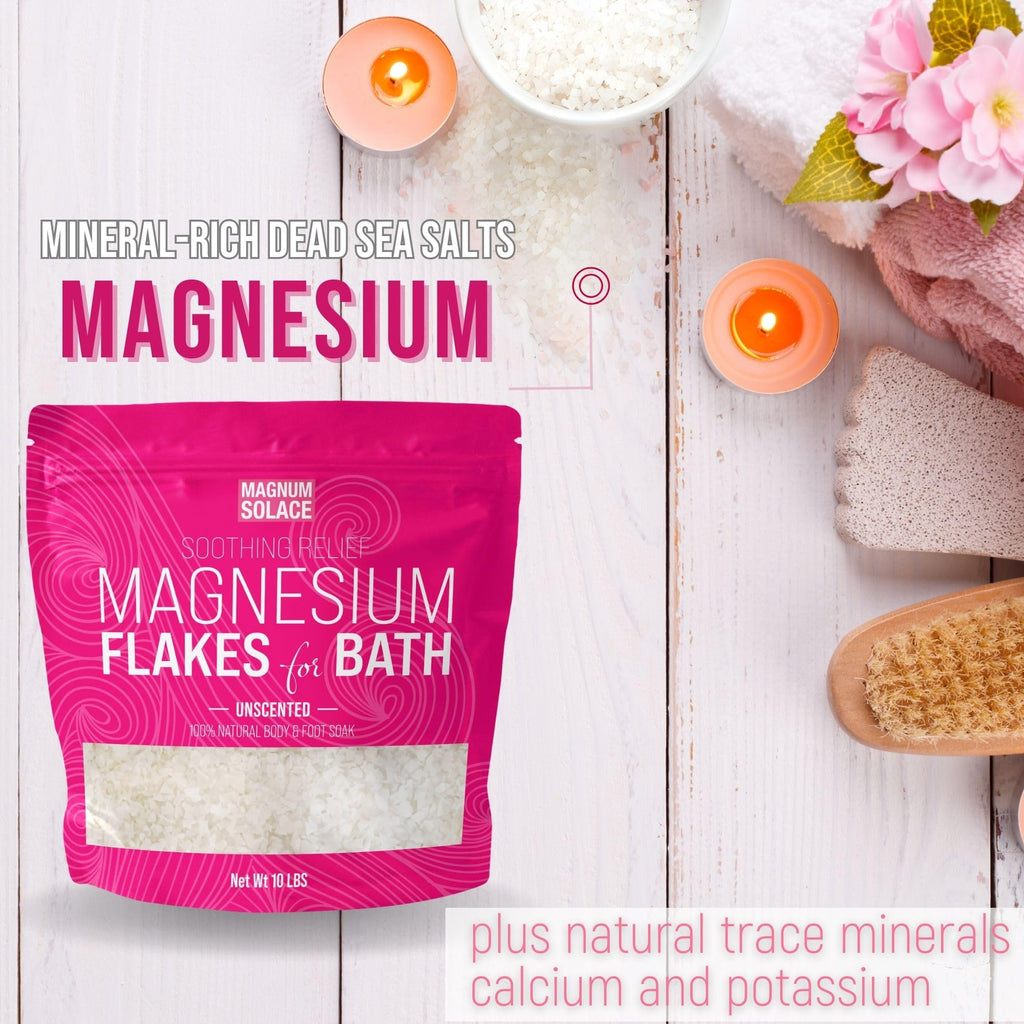 Magnesium Flakes for Bath | Pure Magnesium Chloride, 10 LBS - Magnum Solace