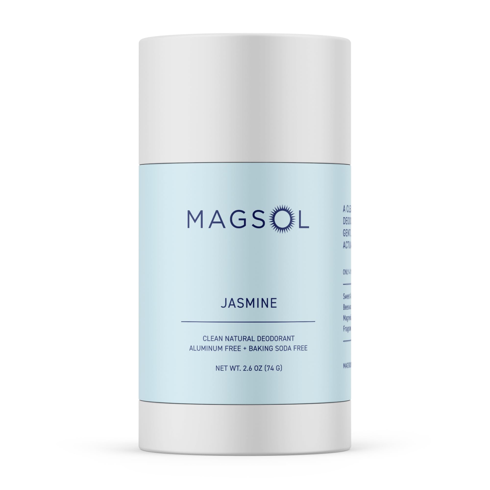 MAGSOL Magnesium Deodorant for Women – Jasmine, Aluminum Free, 2.6 oz