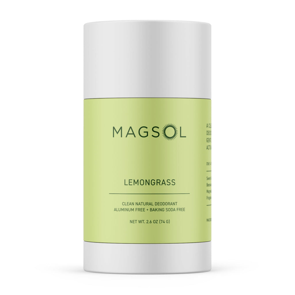 MAGSOL Magnesium Deodorant for Men – Aluminum & Baking Soda Free, Lemongrass, 2.6 oz