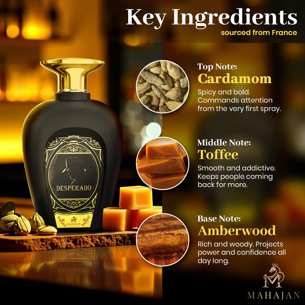 Mahajan Desperado Eau de Parfum – Powerful & Seductive Men’s Cologne (3.4 oz)