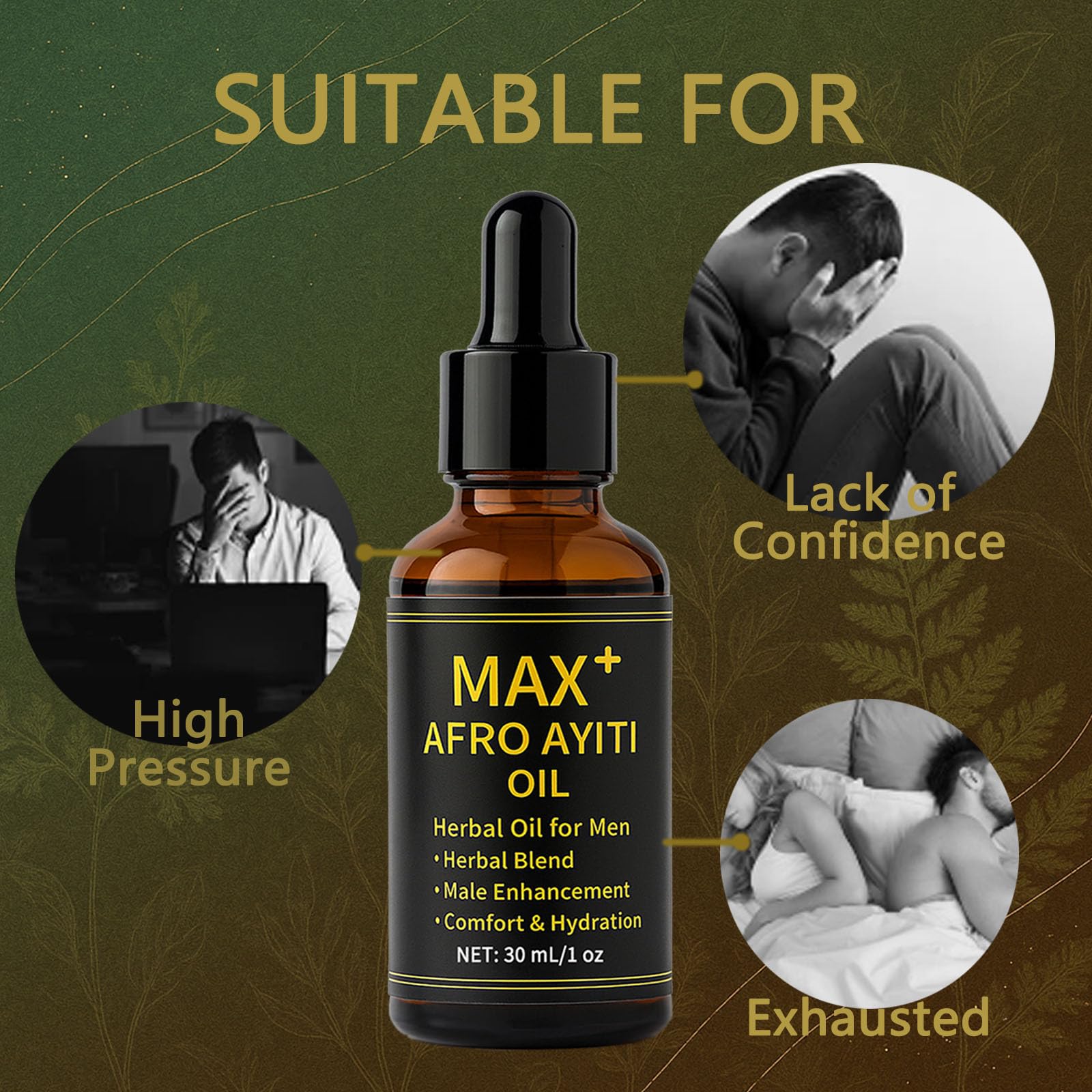 Maidlure Max+ Afro Ayiti Oil – Natural Herbal Massage Oil for Vitality Support