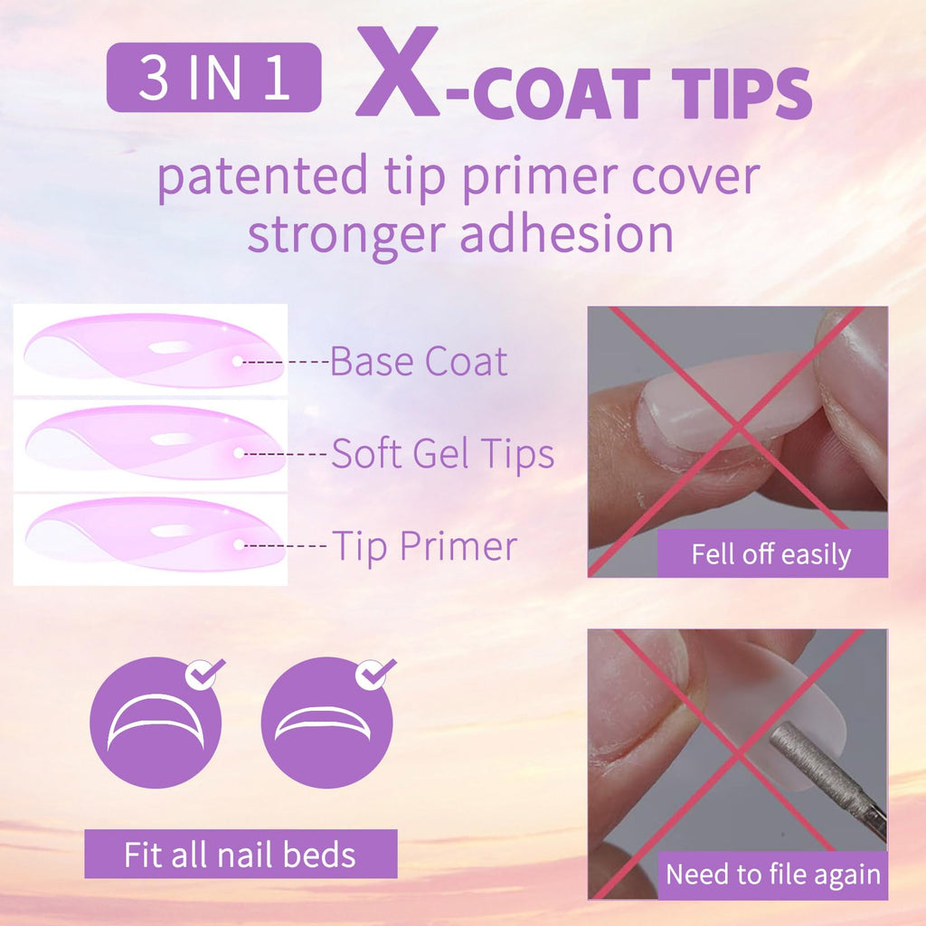 Maigitur Black French Tip Nails – 150Pcs Nude Short Almond Tips | 3-in-1 DIY Manicure
