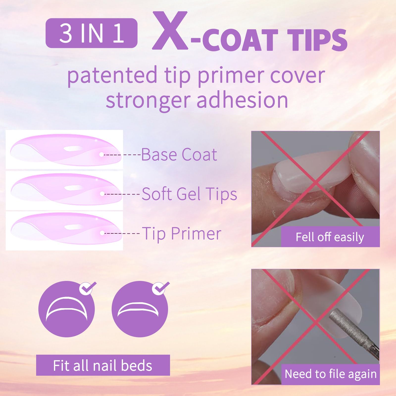 Maigitur Black French Tip Nails – 150Pcs Nude Short Almond Tips | 3-in-1 DIY Manicure