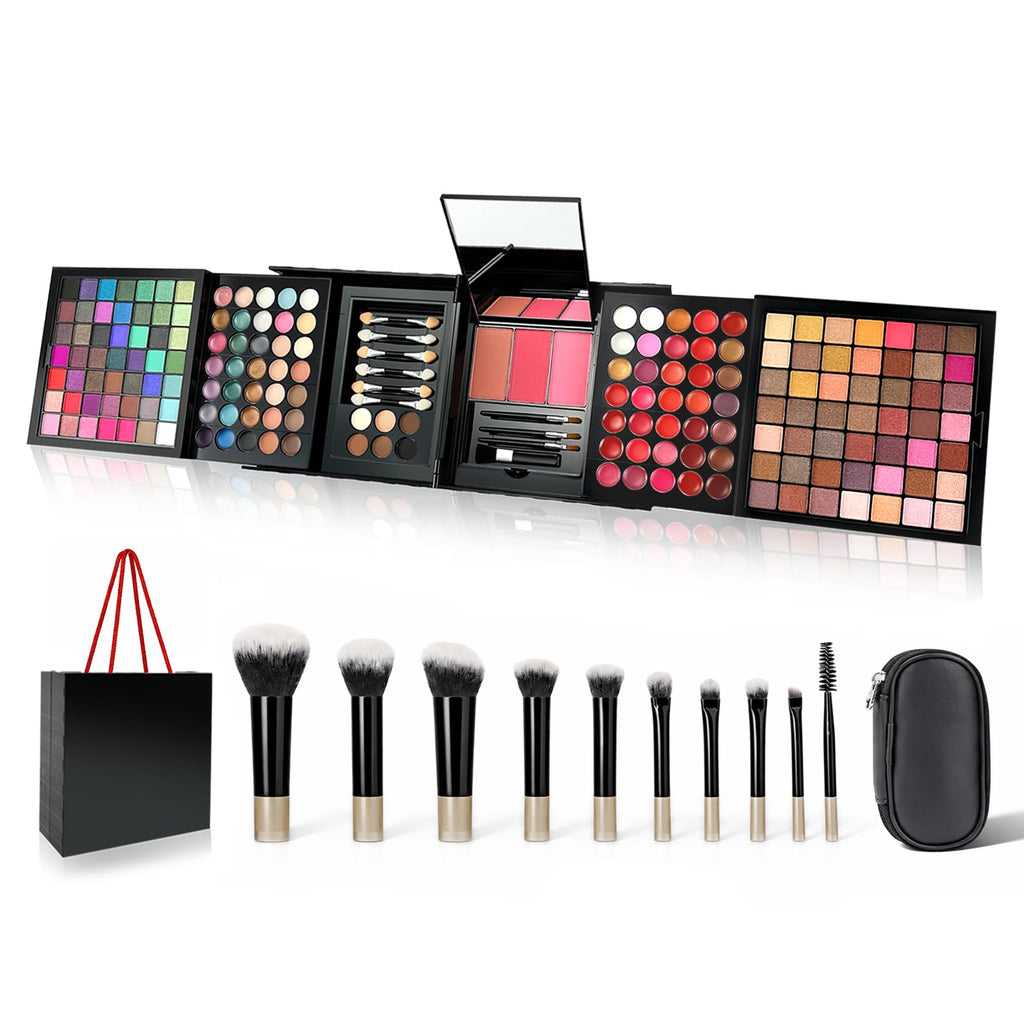 MAIRA 177-Color All-in-One Makeup Palette with 10 Brushes – Portable Case & Complete Beauty Set