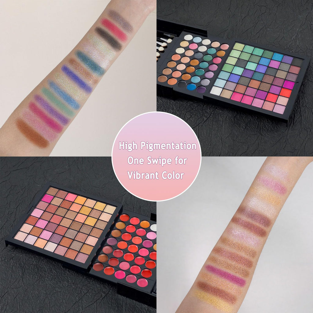 MAIRA 177-Color All-in-One Makeup Palette with 10 Brushes – Portable Case & Complete Beauty Set