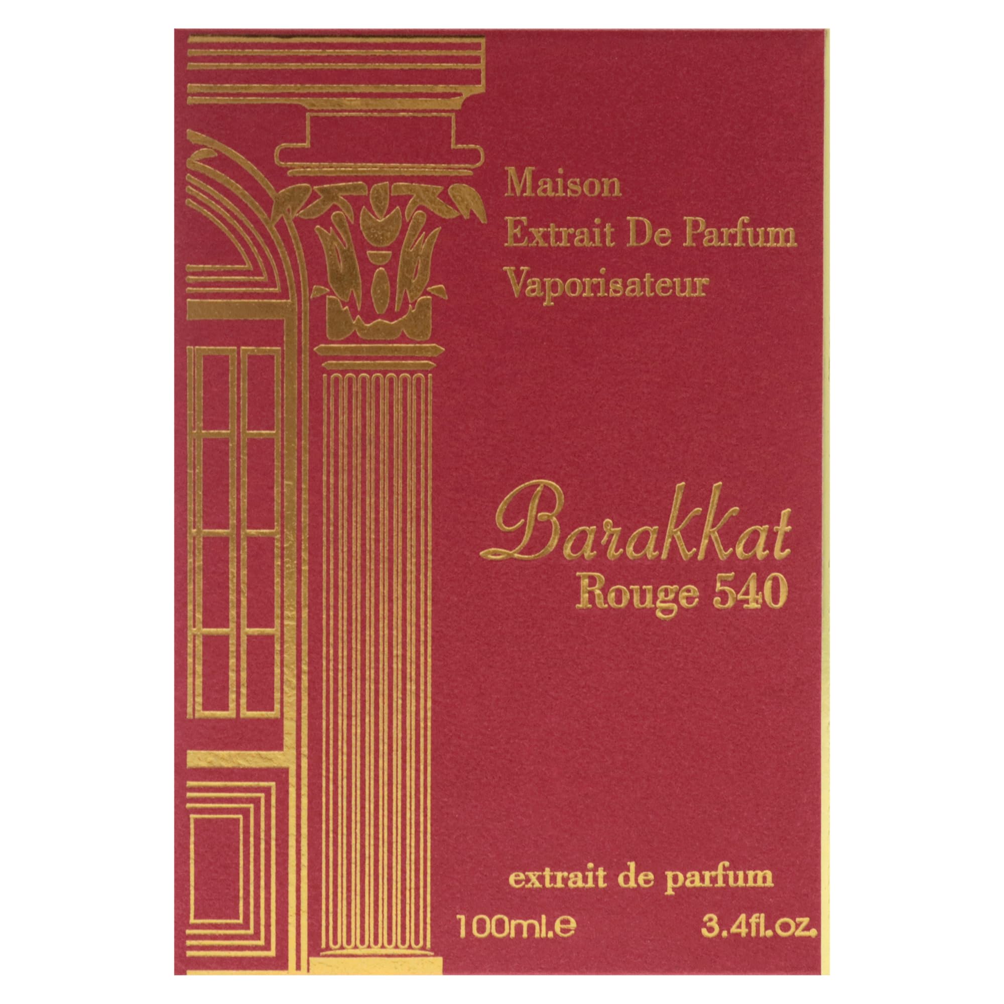 Barakkat Rouge 540 by Maison Alhambra for Women – 3.4 oz Extrait de Parfum Spray