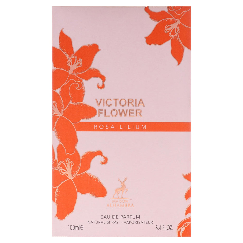 Victoria Flower by Maison Alhambra for Women - Rosa Lilium EDP, 3.4 oz