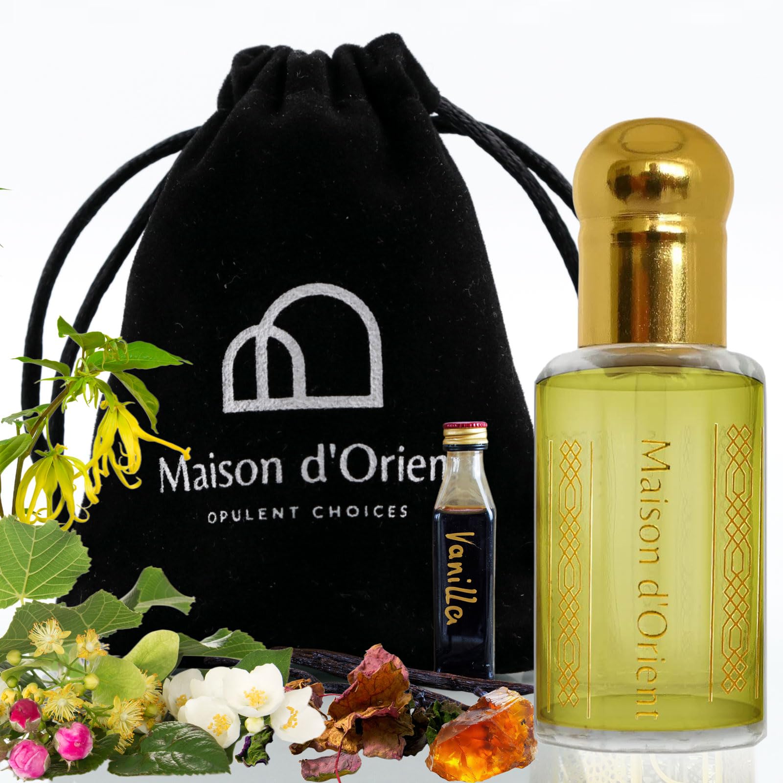 Maison d’Orient A Whiff of Five: 12mL Alcohol-Free Perfume Oil for Women – Attar-Style Roll-On