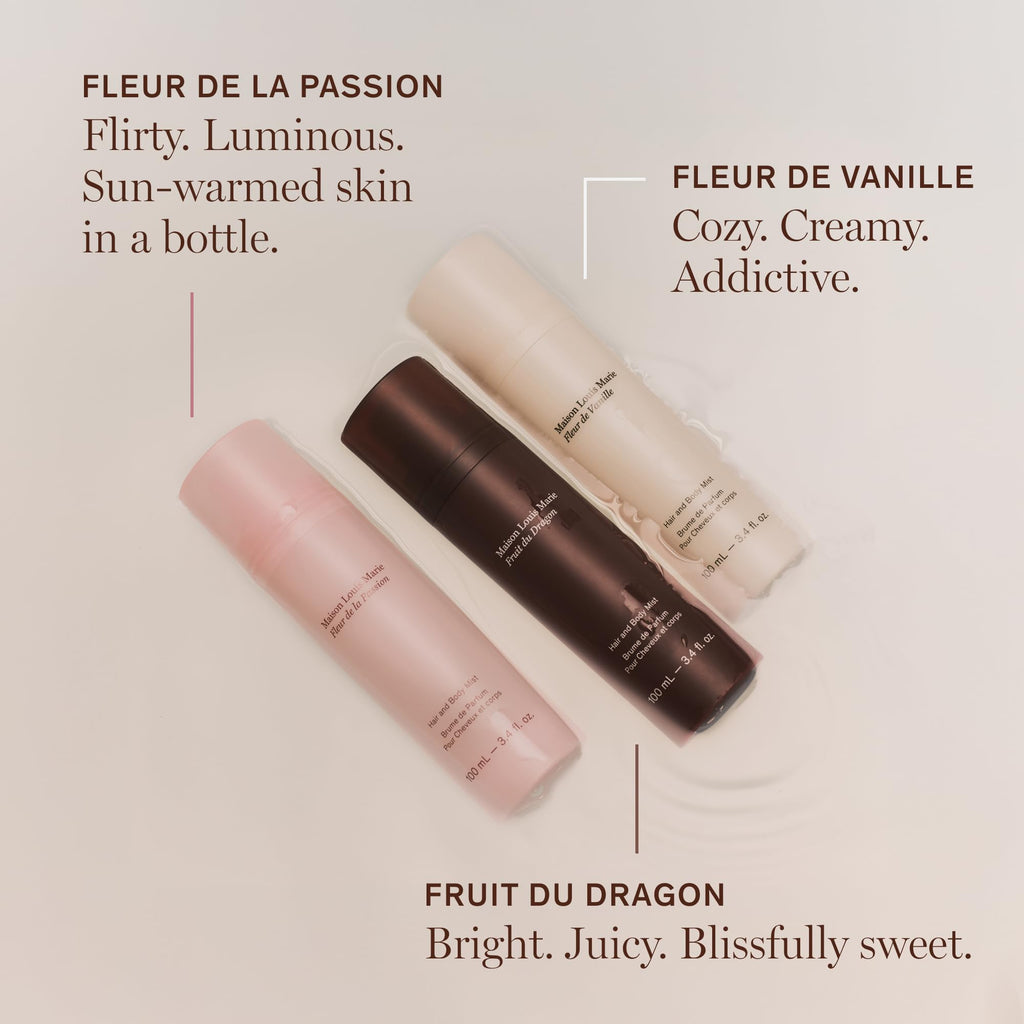 Maison Louis Marie Fleur de Vanille Hair & Body Mist – Alcohol-Free, Hair Safe, Luxury Clean Beauty (100mL)