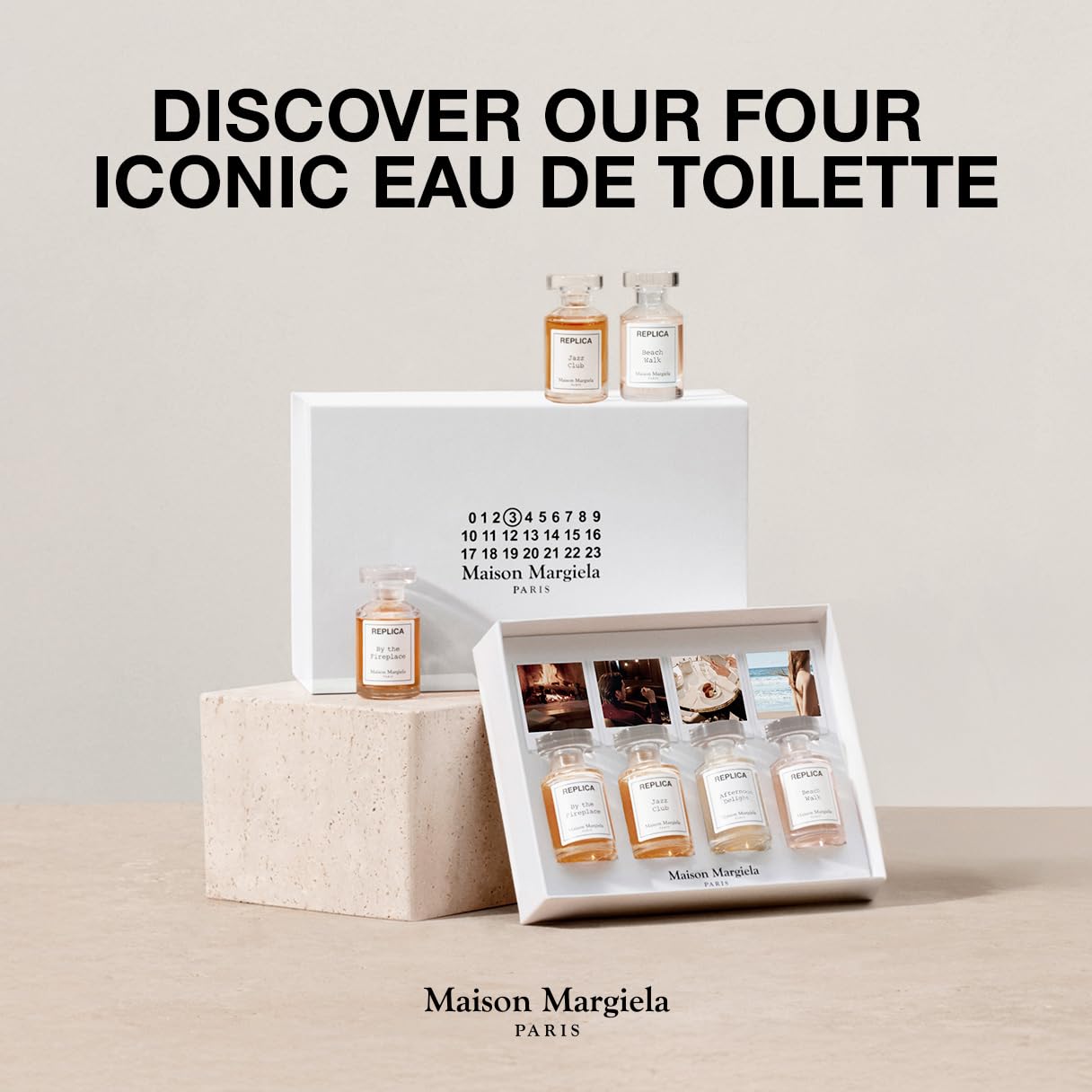Maison Margiela Replica 4-Piece Fragrance Discovery Set – Beach Walk, Jazz Club, By the Fireplace & Afternoon Delight