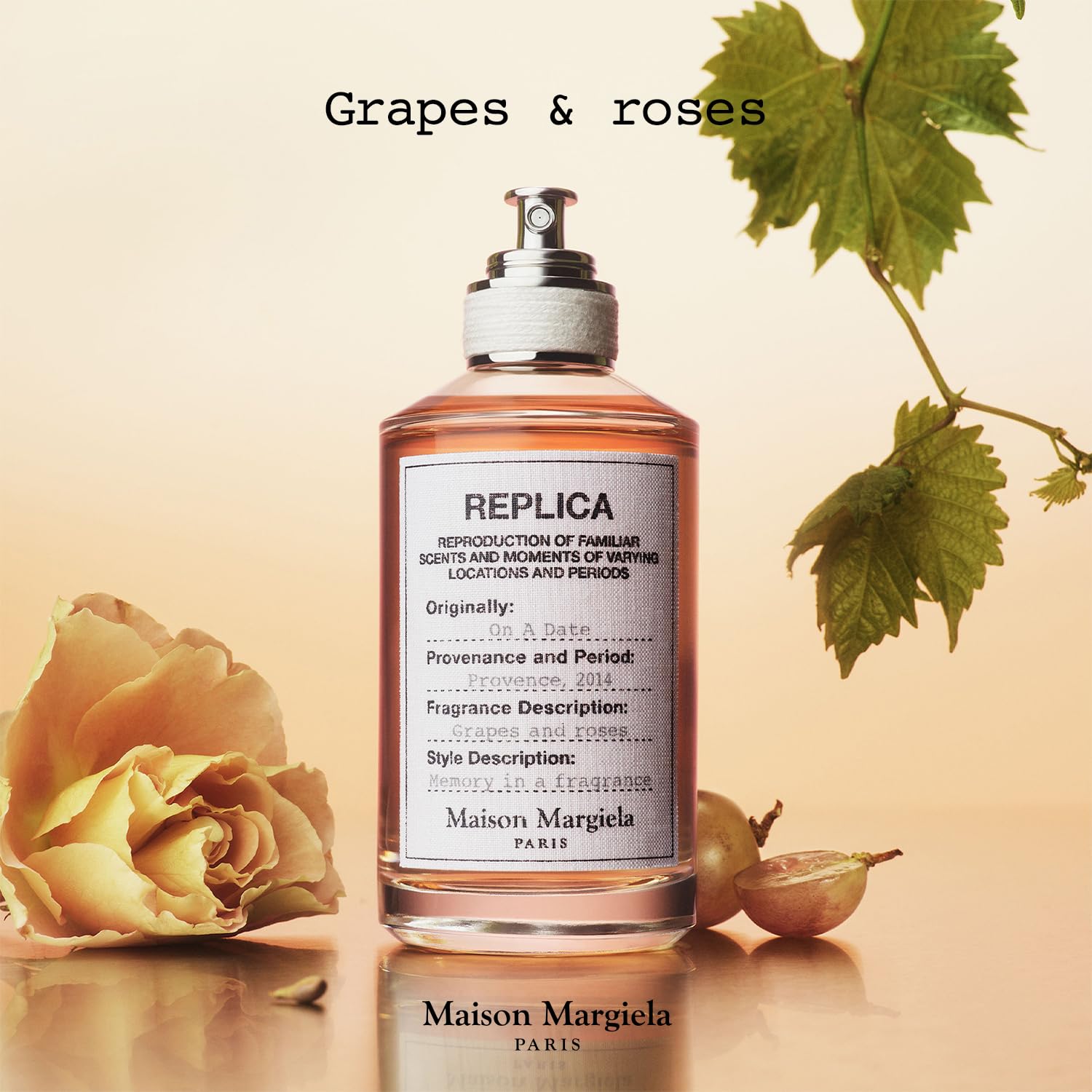Maison Margiela Replica On a Date Set – Floral Fragrance with Patchouli, Rose & Black Currant Accords (1 oz & 0.3 oz Travel Size)
