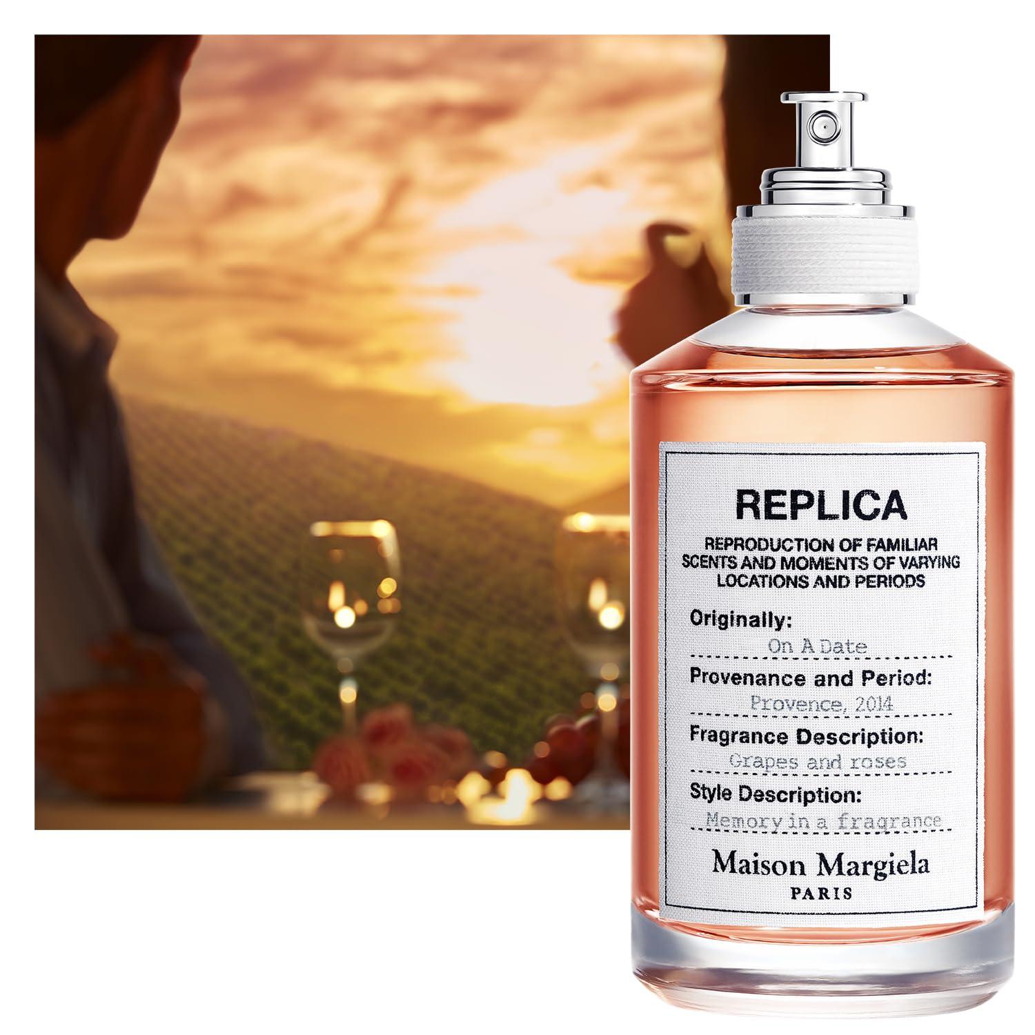 Maison Margiela Replica On a Date Set – Floral Fragrance with Patchouli, Rose & Black Currant Accords (1 oz & 0.3 oz Travel Size)