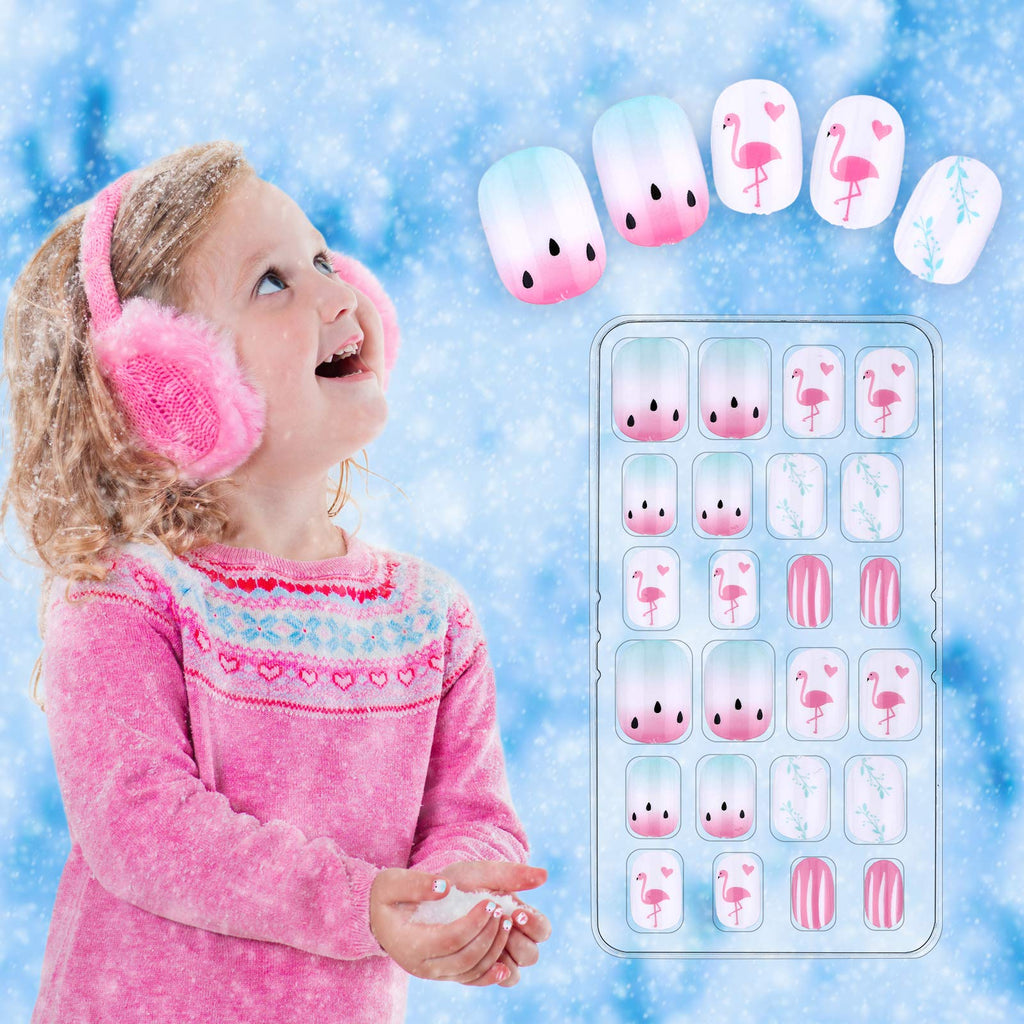 Maitys 240 Pcs Children False Nails – 10 Boxes Short Press-On Rainbow Kit