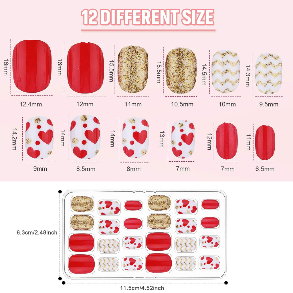 Maitys 240 Pcs Children False Nails – 10 Boxes Short Press-On Rainbow Kit