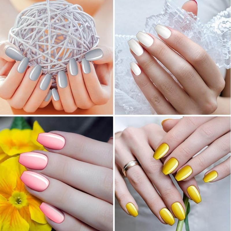 Maitys 720-Piece 30-Set Medium Square Ballerina Press-On Nails – Glossy Solid Colors