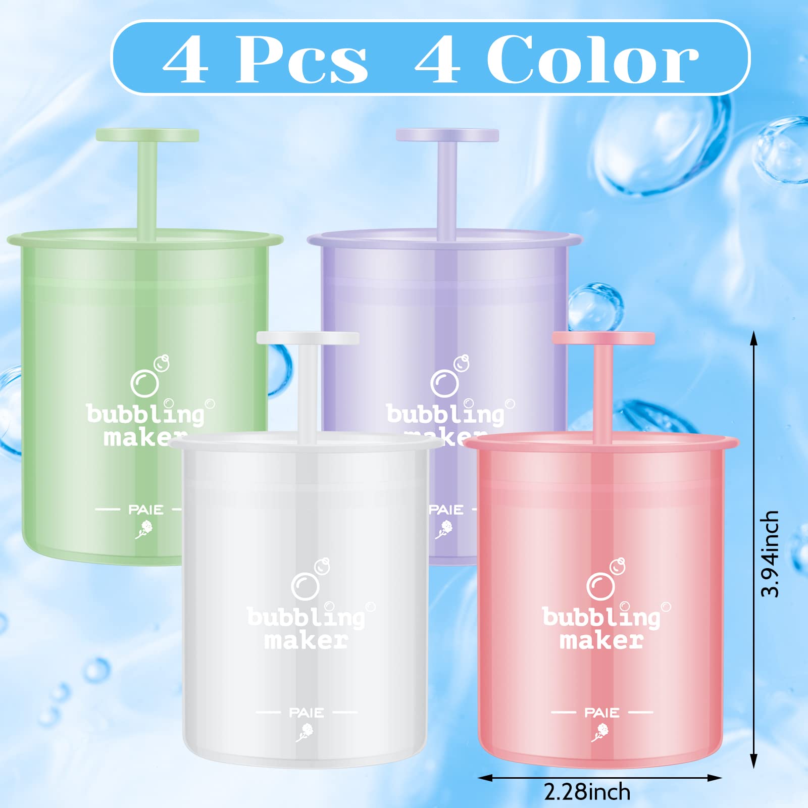 Maitys 4 Pcs Face Foam Maker – Travel-Friendly Face Wash Foamer Kit