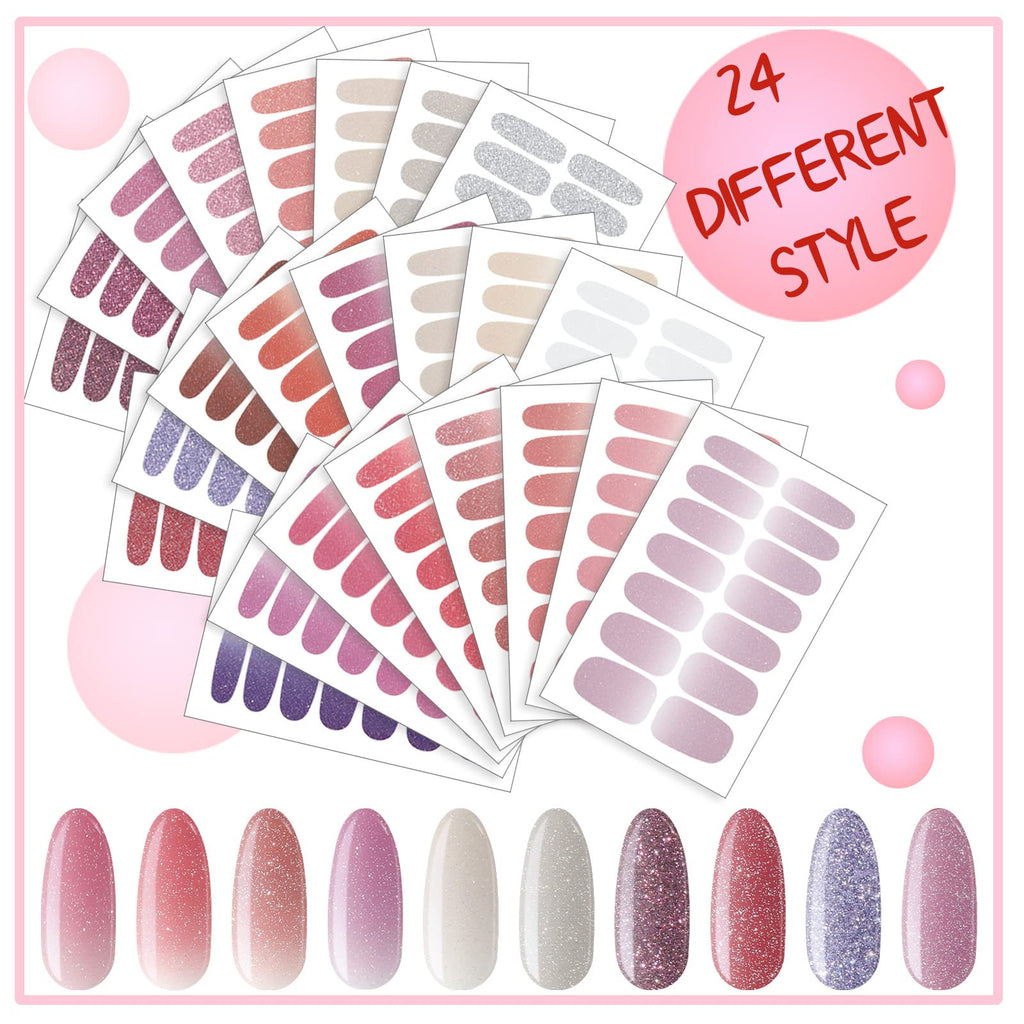 Maitys 336 Pieces Full Wrap Nail Sticker Set with File | Self-Adhesive Gel Nail Art