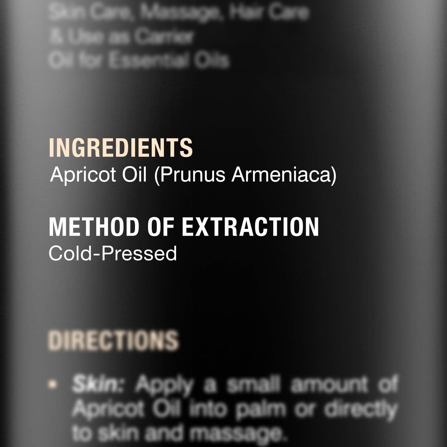 Majestic Pure Apricot Oil – 100% Pure Cold-Pressed Apricot Kernel Oil for Skin, Hair, Massage & Essential Oil Dilution | 16 fl oz
