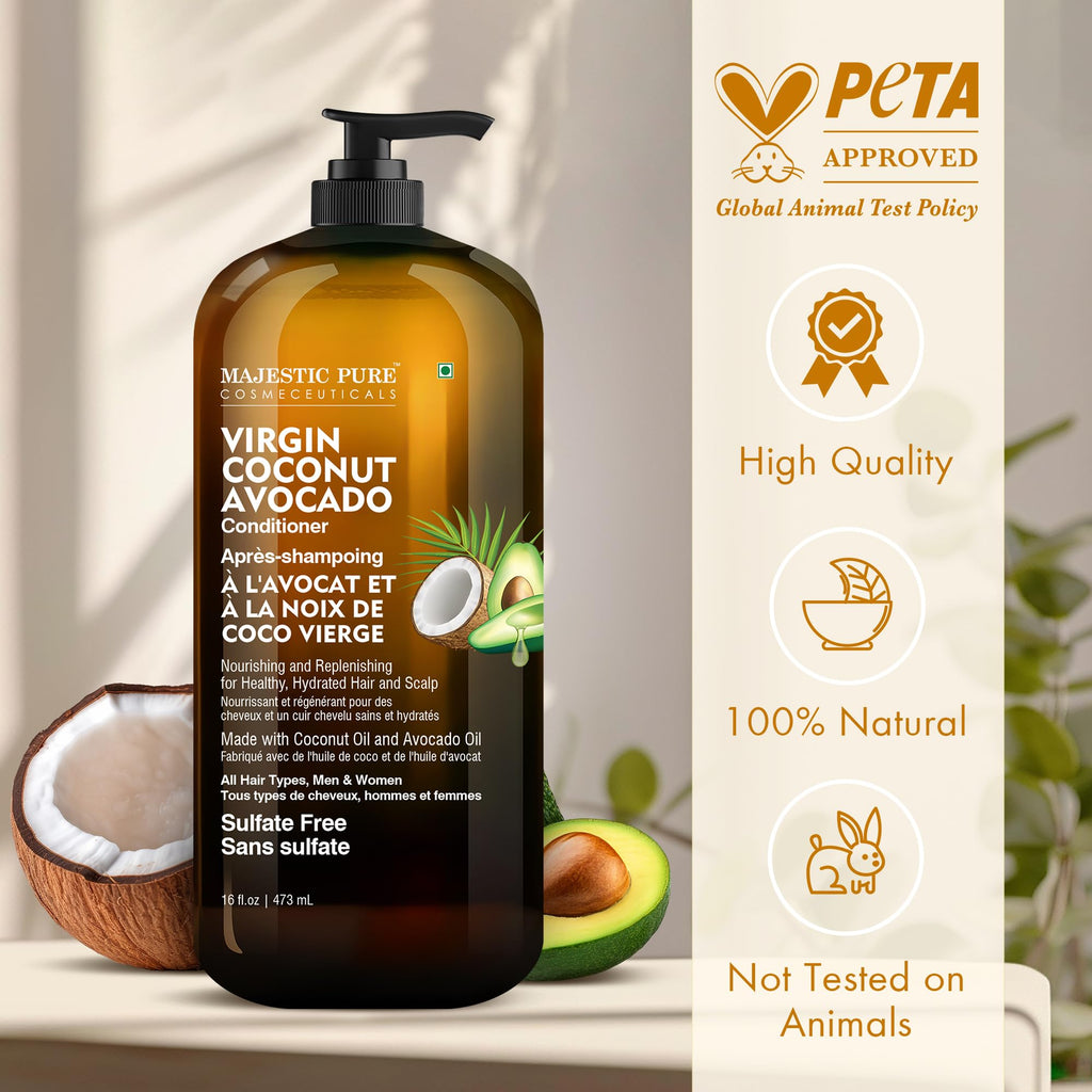 Majestic Pure Avocado Coconut Conditioner – Gentle, Vitamin-Enriched Hair Care