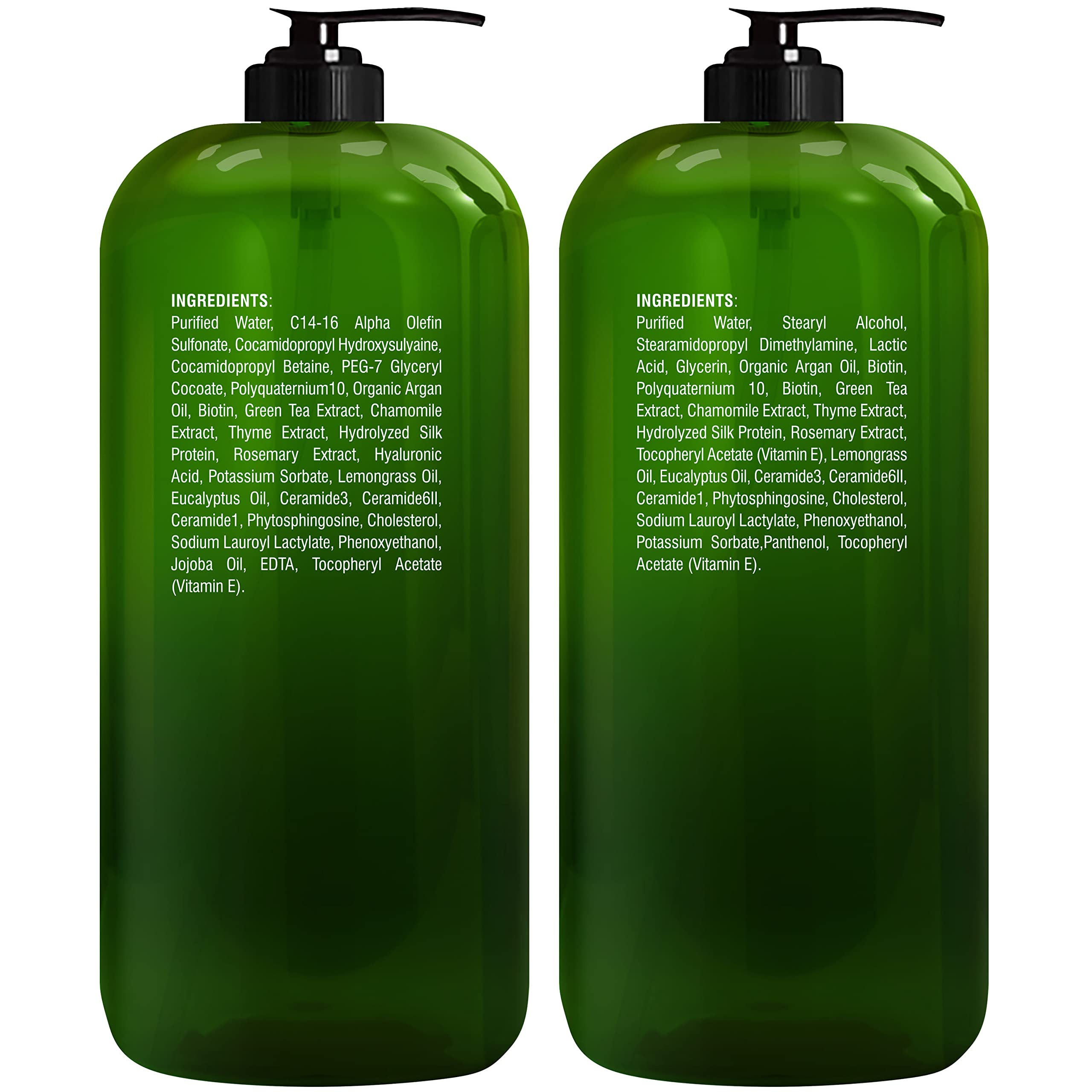 Majestic Pure Biotin Shampoo & Conditioner Set with Ceramide Complex – Sulfate Free, Color Safe