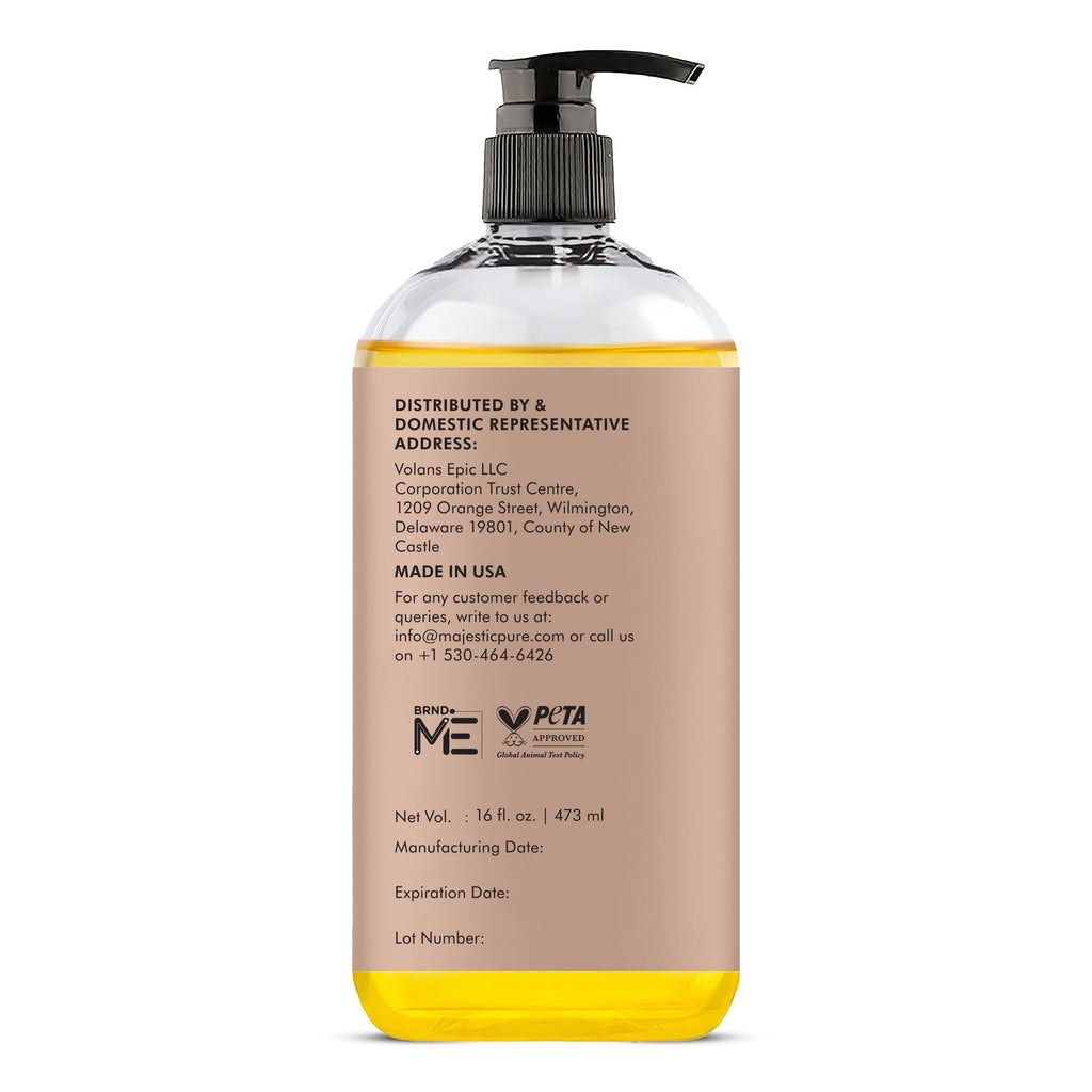 Majestic Pure Sweet Almond Oil — Cold-Pressed, Triple A Grade, Spanish Origin, 16 fl oz
