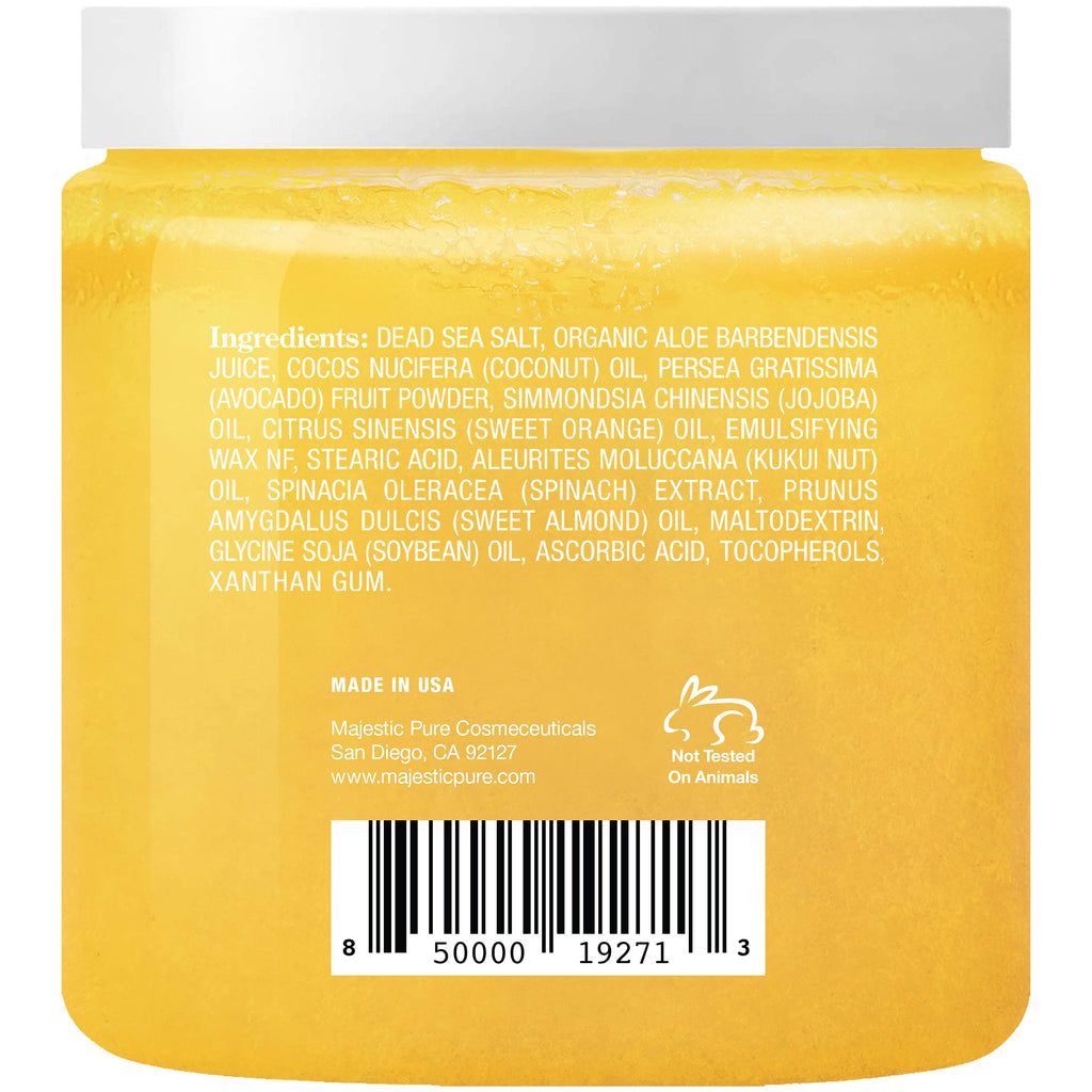 Majestic Pure Sweet Orange Body Scrub – Exfoliating Skin Care (10 oz)
