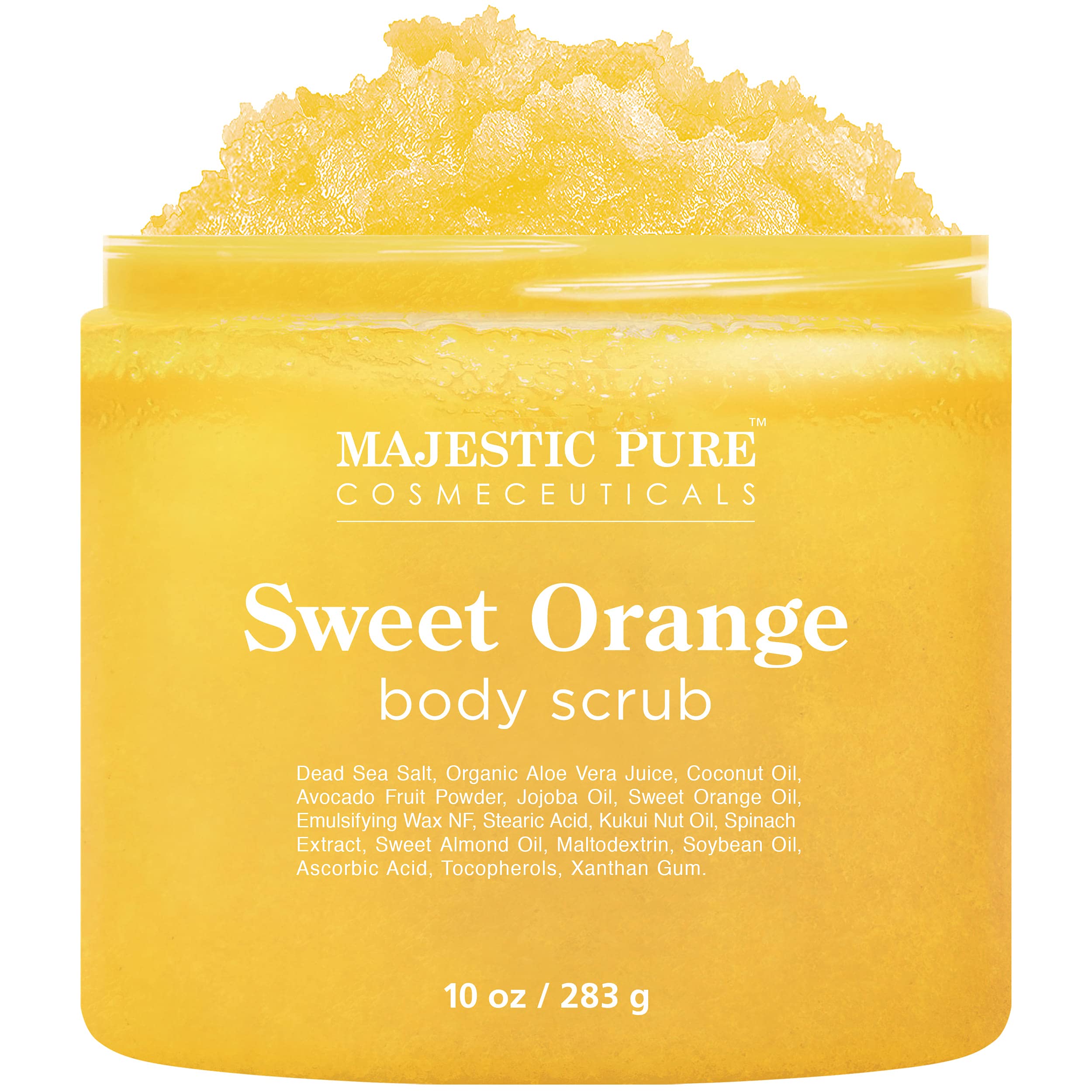 Majestic Pure Sweet Orange Body Scrub – Exfoliating Skin Care (10 oz)